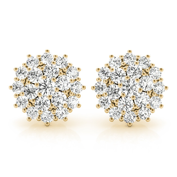 0.26 Ct Lab-Created Round Cut Dorothy Cluster Diamond Earrings in Silver 925