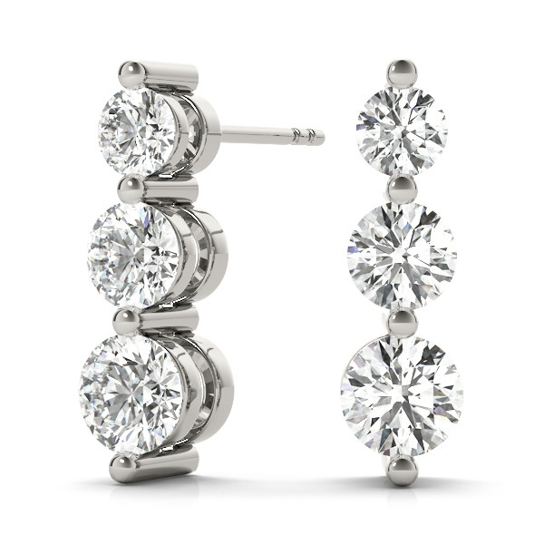 0.24 Ct Lab-Created Round Cut Fhyllis Cluster Diamond Earrings in Silver 925