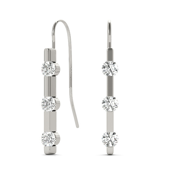 0.24 Ct Lab-Created Round Cut Hannah  Cluster Diamond Earrings in Silver 925