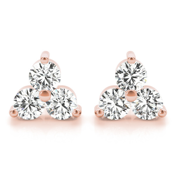 0.24 Ct Lab-Created Round Cut Ellen Cluster Diamond Earrings in Silver 925