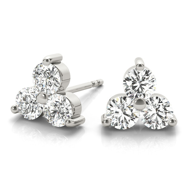 0.24 Ct Lab-Created Round Cut Ellen Cluster Diamond Earrings in Silver 925