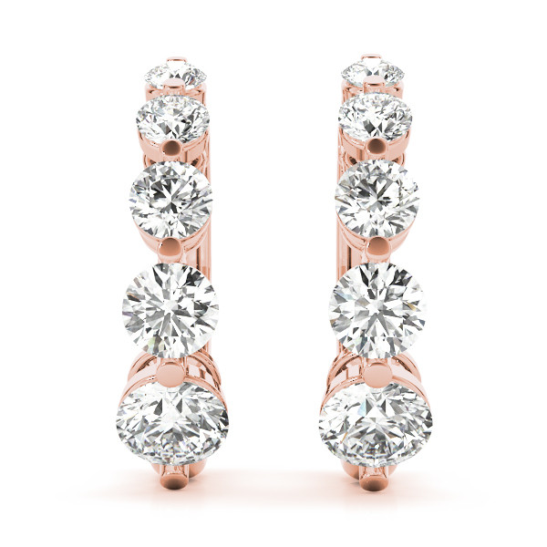 0.25 Ct Lab-Created Round Cut Penelope Journey Diamond Earrings in Silver 925