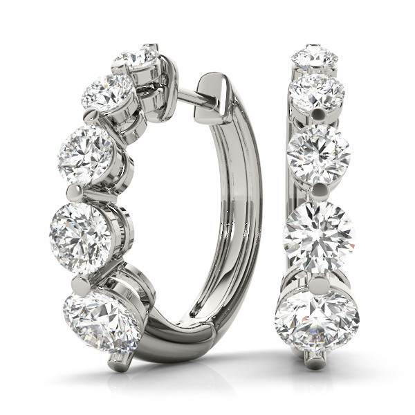 0.25 Ct Lab-Created Round Cut Penelope Journey Diamond Earrings in Silver 925