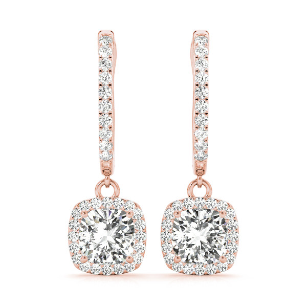 0.8 Ct Lab-Created Cushion Cut Alitza  Halo Diamond Earrings in Silver 925