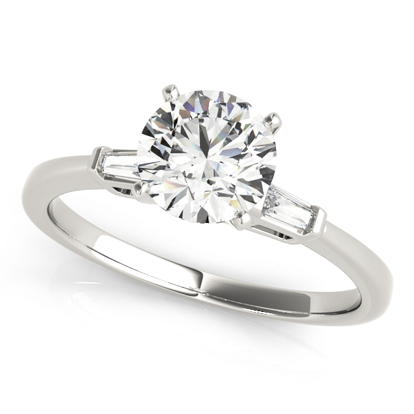 0.2 Ct Lab-Created Diamond Round Cut Vaneeza  Trilogy Engagement Rings in Silver 925