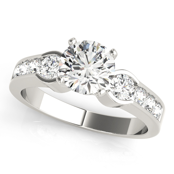 0.2 Ct Lab-Created Diamond Round Cut Walta  Trilogy Ring Engagement Rings in Silver 925