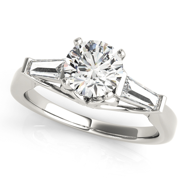 0.2 Ct Lab-Created Diamond Round Cut Yasmine  Trilogy Ring Engagement Rings in Silver 925