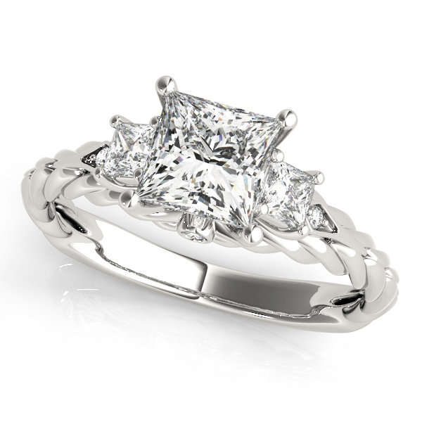 0.2 Ct Lab-Created Diamond Princess Cut Wilma  Trilogy Ring Engagement Rings in Silver 925