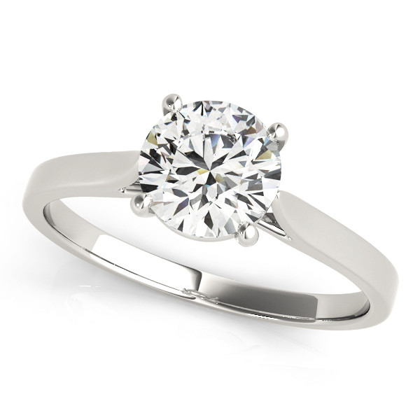 0.1 Ct Natural Round Cut Maci  Solitaire Diamond Rings in 14K White Gold