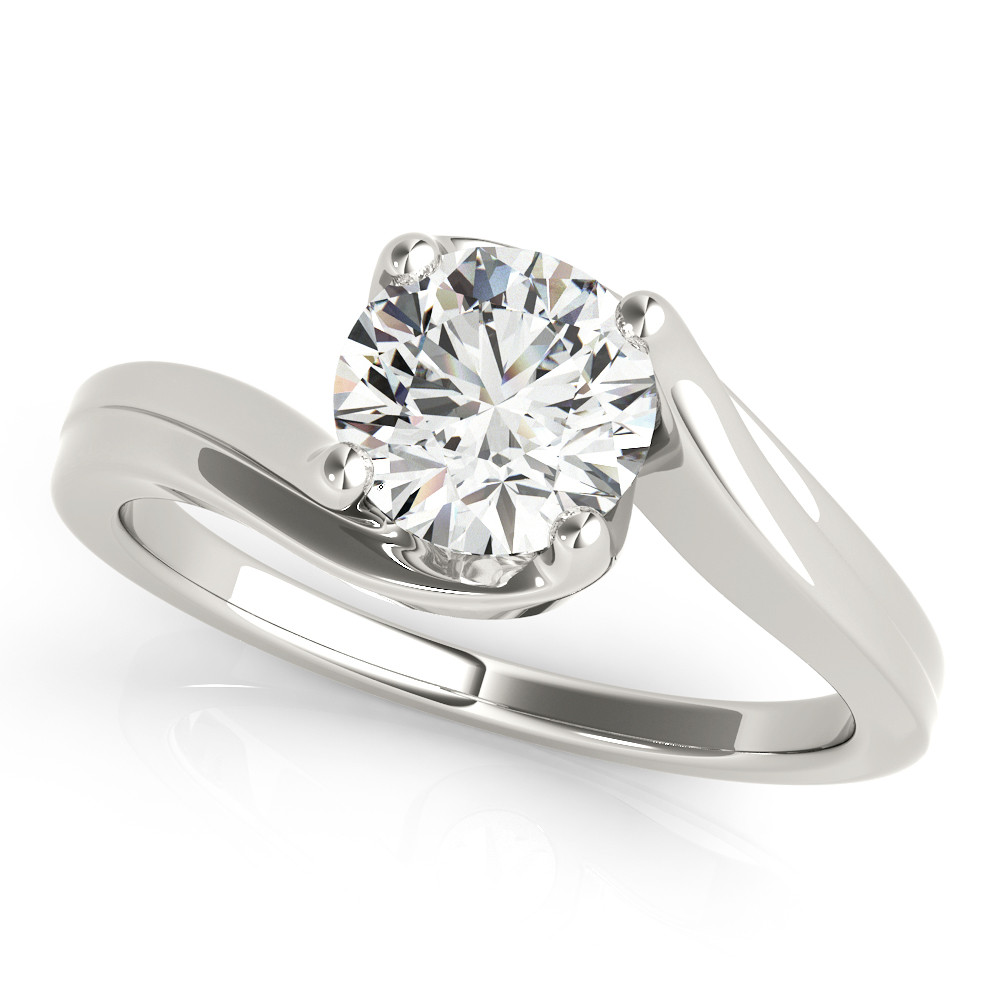 0.1 Ct Natural Round Cut Madilynn  Solitaire Diamond Rings in 14K White Gold