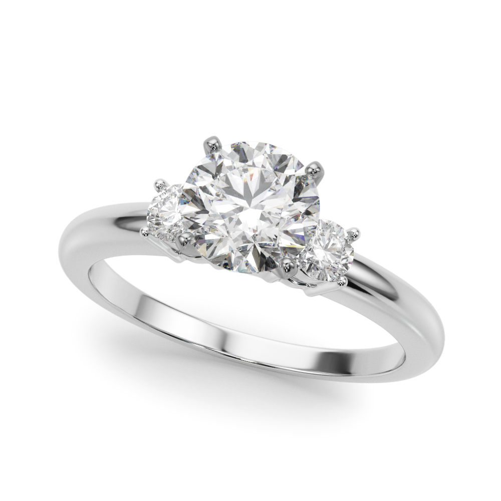 0.2 Ct Natural Diamond Round Cut Yukina  Trilogy Ring Engagement Rings in Silver 925