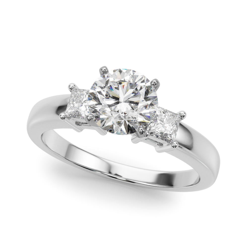 0.2 Ct Natural Diamond Round Cut Yanci  Trilogy Ring Engagement Rings in Silver 925