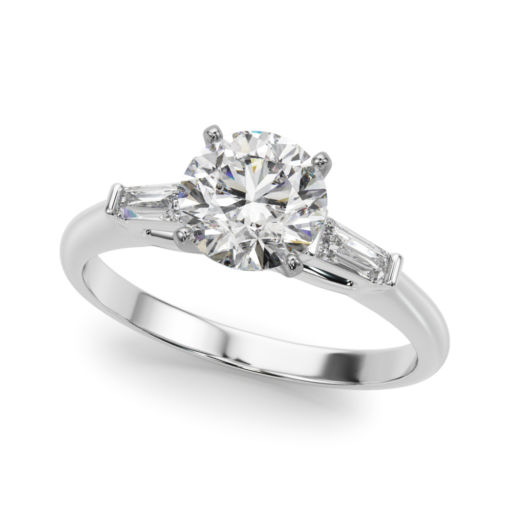 0.2 Ct Natural Diamond Round Cut Yelina  Trilogy Ring Engagement Rings in Silver 925