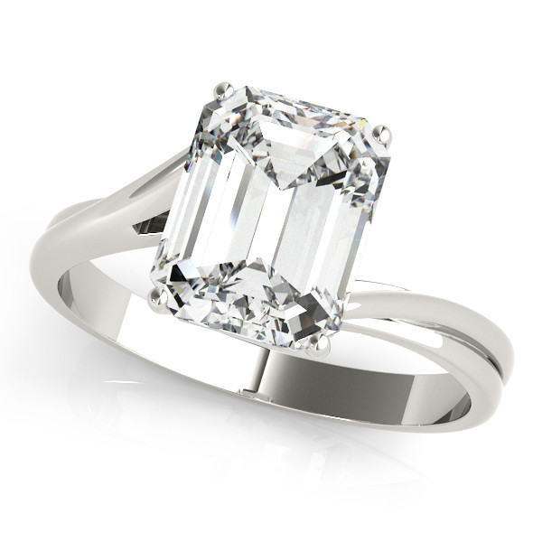 0.2 Ct Natural Emerald Cut Nevelyn  Solitaire Diamond Rings in Silver 925