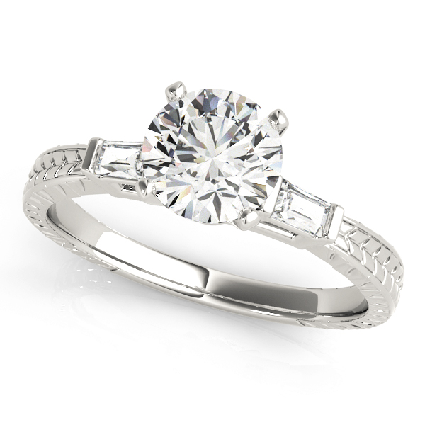 0.2 Ct Lab-Created Diamond Round Cut Yasmina  Trilogy Ring Engagement Rings in Silver 925