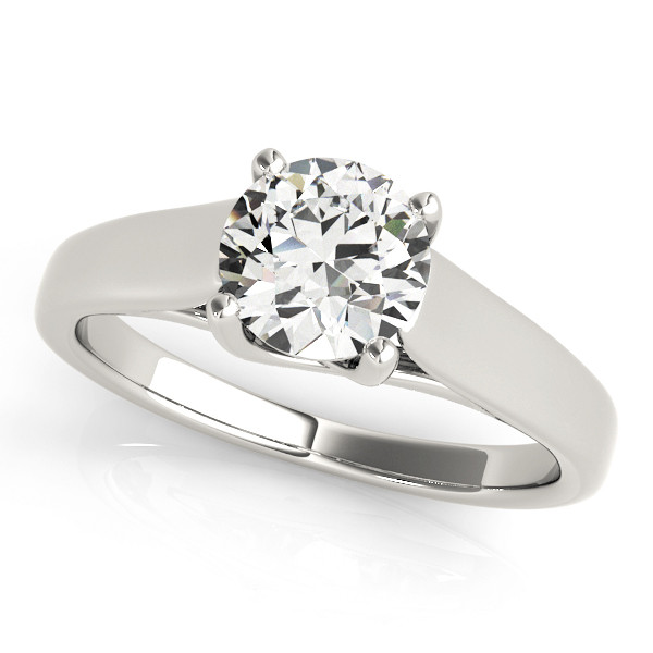 0.1 Ct Natural Round Cut Marianna  Solitaire Diamond Rings in 14K White Gold