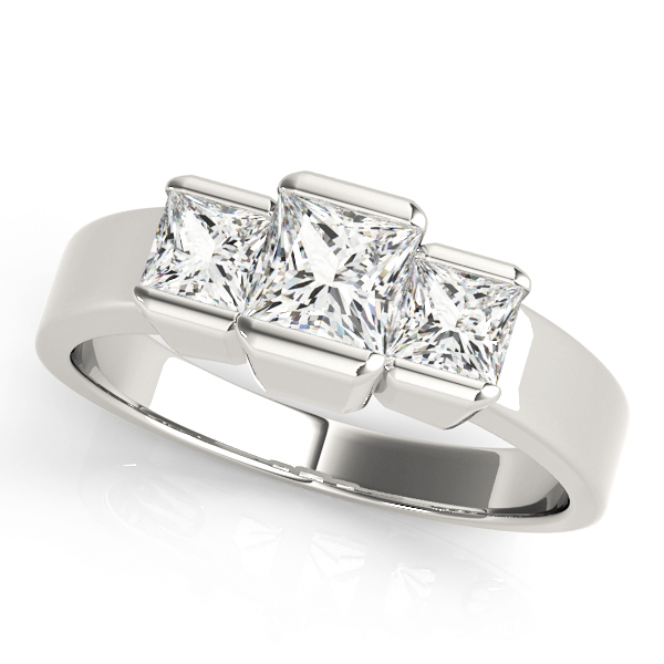 0.2 Ct Lab-Created Diamond Princess Cut Yuna Trilogy Ring Engagement Rings in Silver 925