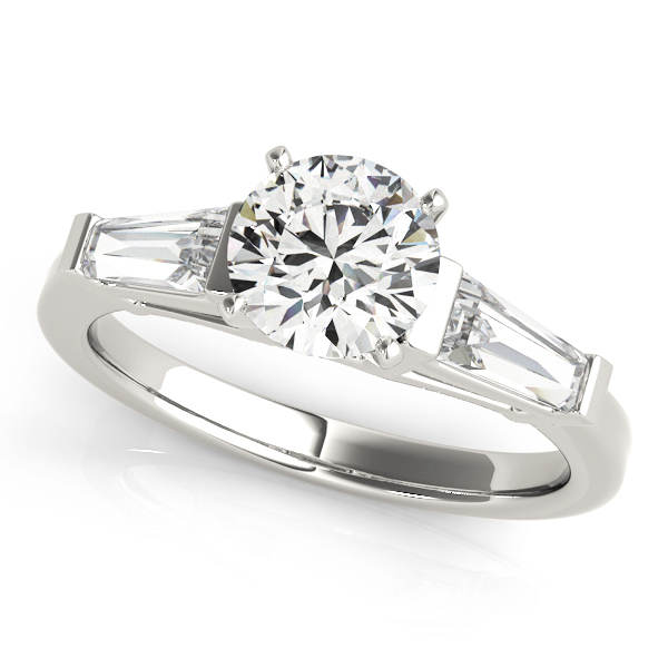 0.2 Ct Lab-Created Diamond Round Cut Vennela  Trilogy Ring Engagement Rings in Silver 925