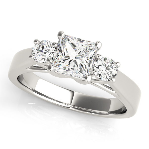 0.2 Ct Lab-Created Diamond Princess Cut Wrenlee  Trilogy Ring Engagement Rings in Silver 925