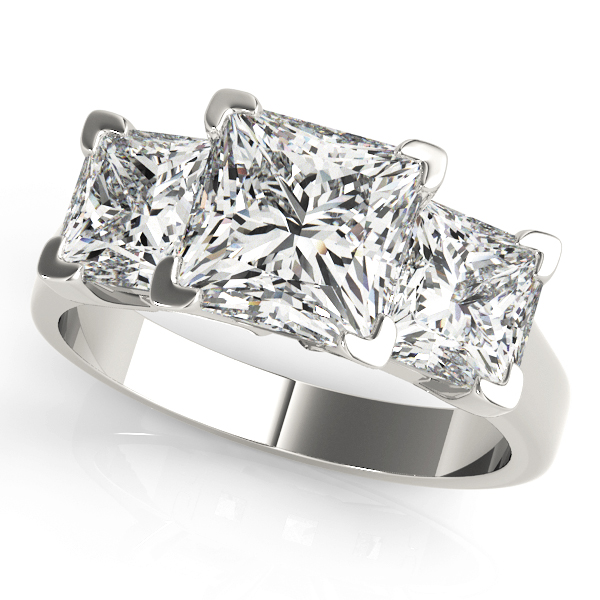 0.2 Ct Lab-Created Diamond Princess Cut Wilda  Trilogy Ring Engagement Rings in Silver 925