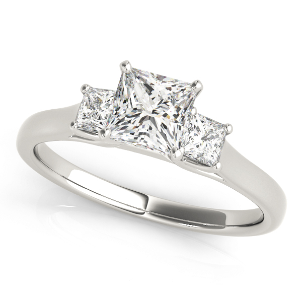 0.2 Ct Lab-Created Diamond Princess Cut Vianny  Trilogy Ring Engagement Rings in Silver 925