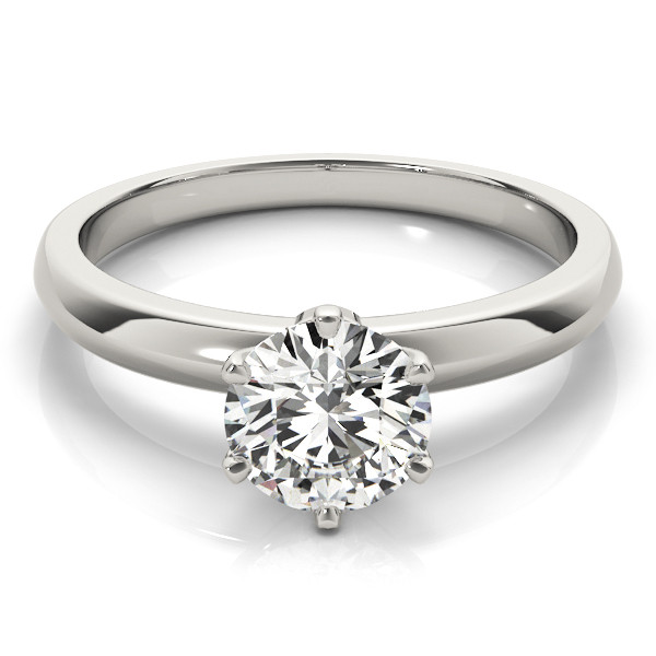 0.1 Ct Natural Diamond Round Cut Mazie  Classic Solitaire Engagement Rings in 14K White Gold