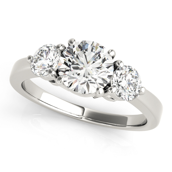 0.2 Ct Lab-Created Diamond Round Cut Wagner  Trilogy Ring Engagement Rings in Silver 925