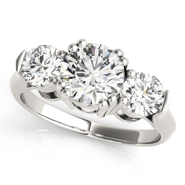 0.2 Ct Lab-Created Diamond Round Cut Yurani Trilogy Ring Engagement Rings in Silver 925