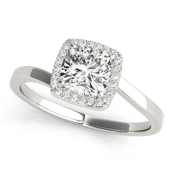 0.2 Ct Natural Cushion Cut Kalea  Halo Diamond Rings in Silver 925