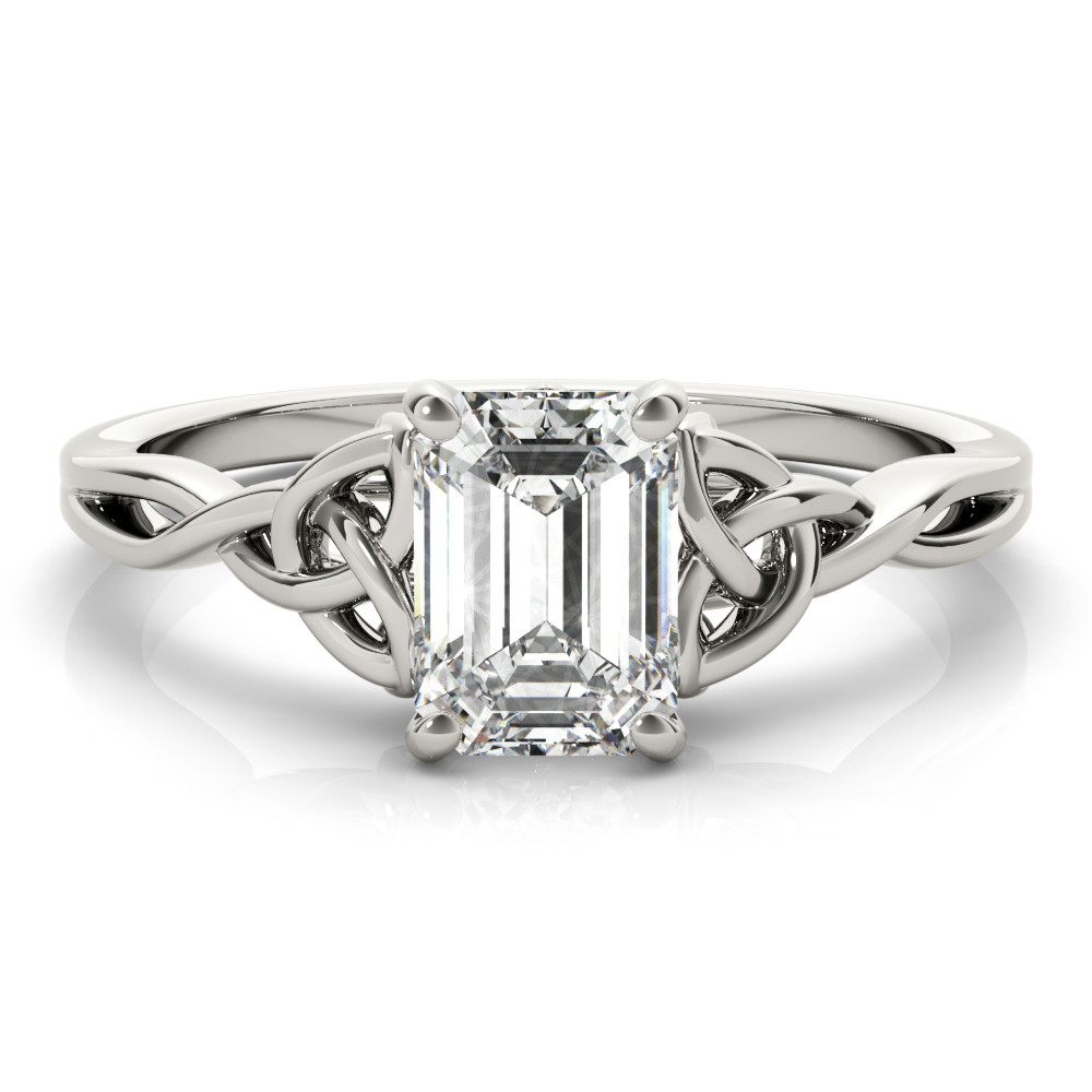 0.2 Ct Natural Emerald Cut Nichola  Diamond Solitaire Rings in Silver 925