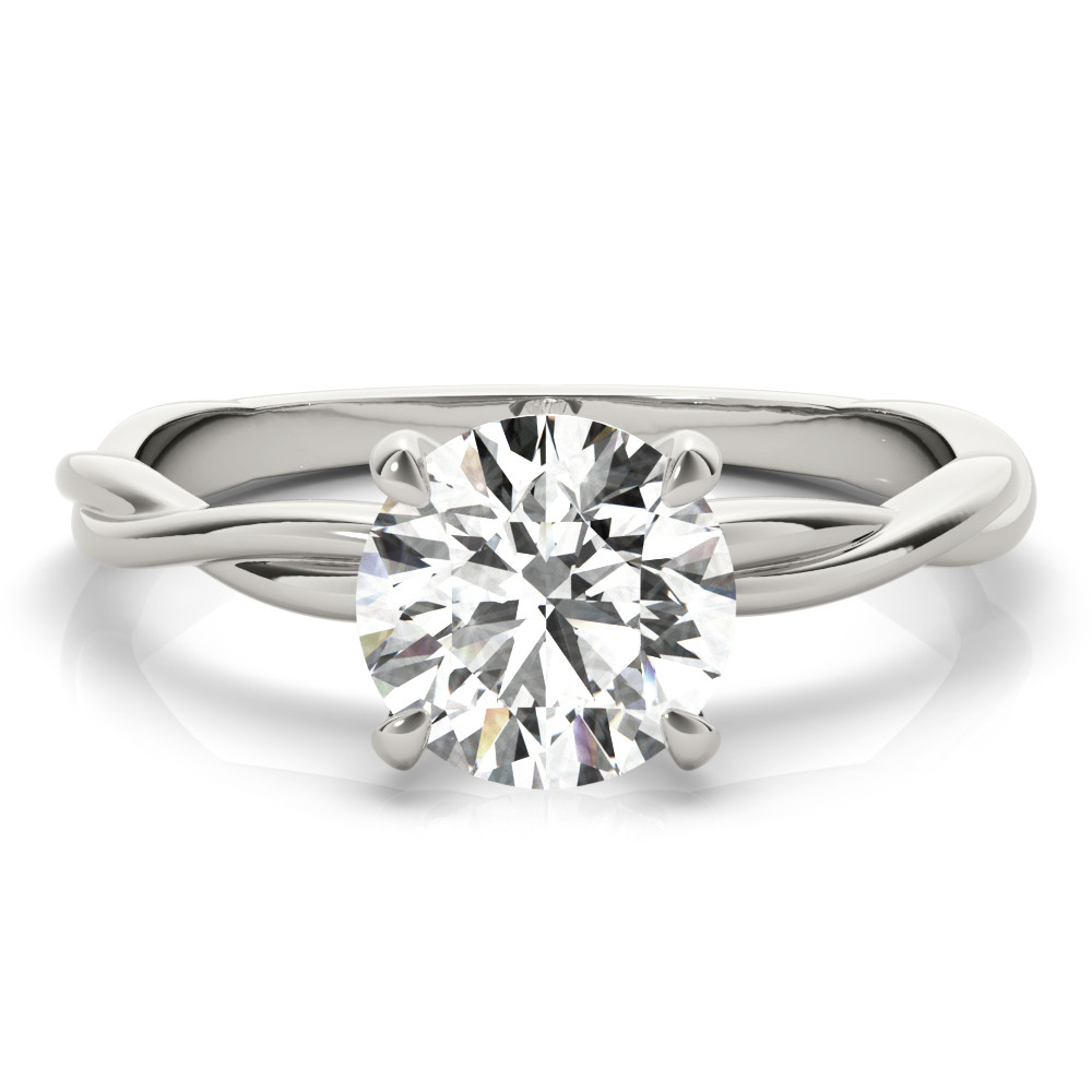 0.1 Ct Lab-Created Diamond Round Cut Mayzie  Classic Solitaire Engagement Rings in Silver 925