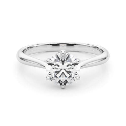 0.1 Ct Lab-Created Diamond Round Cut Marlena  Classic Solitaire Engagement Rings in Silver 925