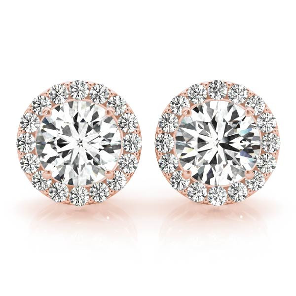 0.2 Ct Natural Round Cut Rita  Halo Diamond Earrings in 9K White Gold