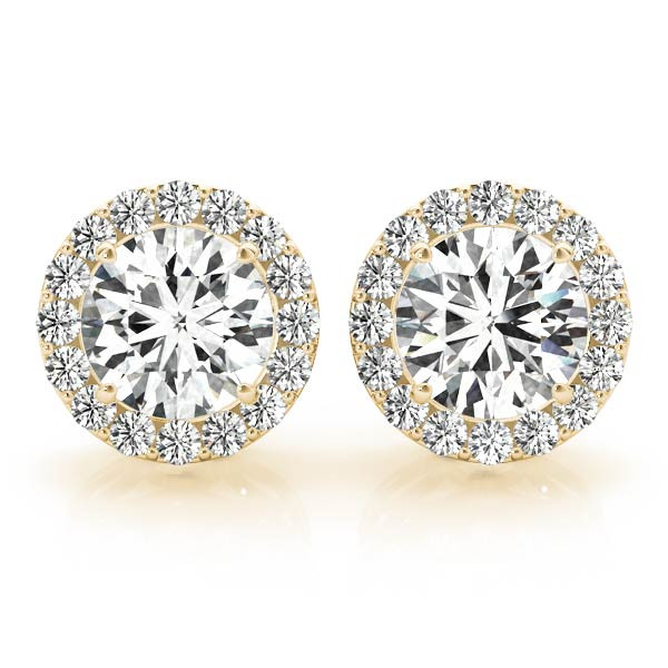 0.2 Ct Natural Round Cut Rita  Halo Diamond Earrings in 9K White Gold