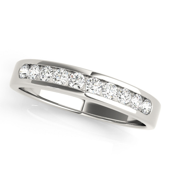 0.25 Ct Lab-Created Round Cut Emmett Eternity Diamond Rings in 9K White Gold