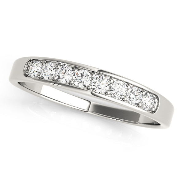 0.25 Ct Lab-Created Round Cut Roslynn Eternity Diamond Rings in 9K White Gold