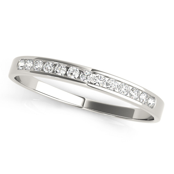 0.1 Ct Lab-Created Round Cut Hadia Eternity Diamond Rings in 9K White Gold