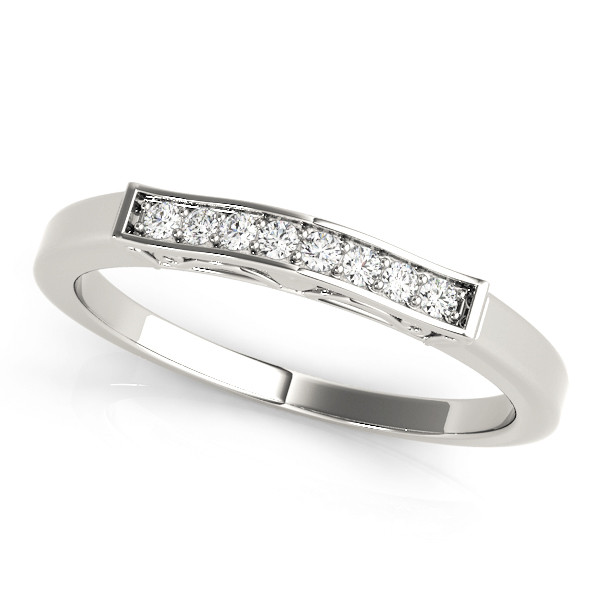 0.06 Ct Lab-Created Round Cut Lianny Eternity Diamond Rings in 9K White Gold