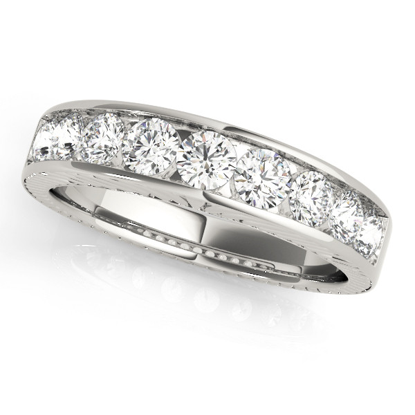 0.87 Ct Lab-Created Round Cut Lamya Eternity Diamond Rings in 9K White Gold