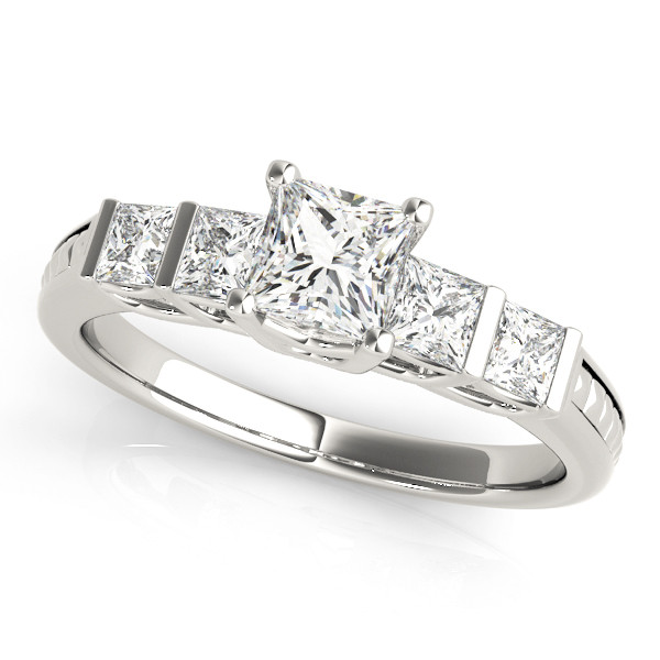 1.3 Ct Lab-Created Princess Cut Allora Eternity Diamond Rings in 9K White Gold