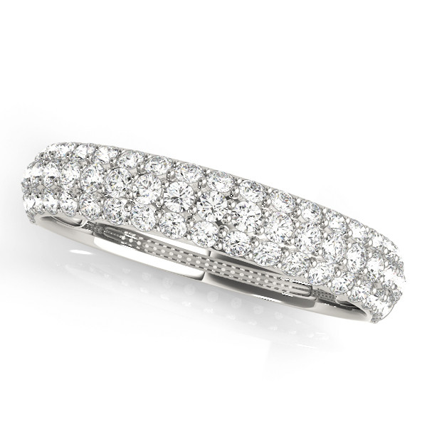 0.62 Ct Lab-Created Round Cut Fanta Eternity Diamond Rings in 9K White Gold