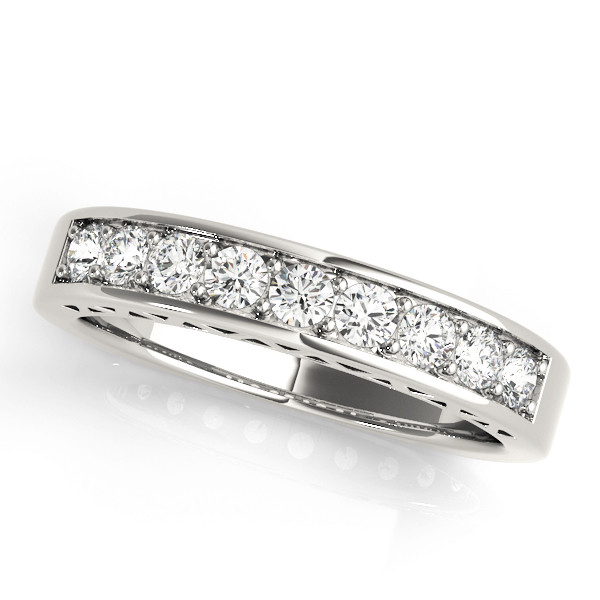 0.5 Ct Lab-Created Round Cut Leisha Eternity Diamond Rings in 9K White Gold