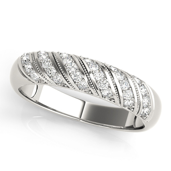 0.25 Ct Lab-Created Round Cut Anslee Eternity Diamond Rings in 9K White Gold