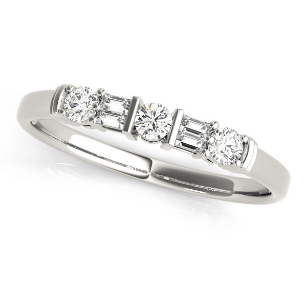 0.2 Ct Natural Mixed Shape Cut Maevery Eternity Diamond Rings in 9K White Gold