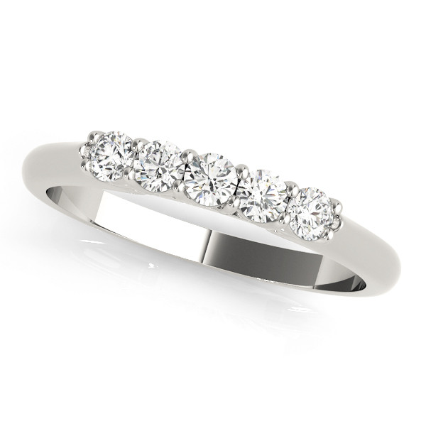 0.33 Ct Lab-Created Round Cut Akira 5 Stone Ring Diamond Rings in 9K White Gold