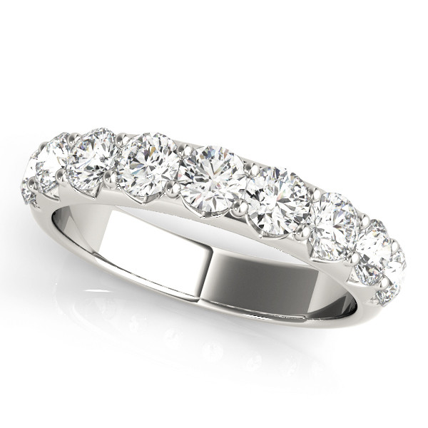 0.18 Ct Lab-Created Round Cut Paola Half Eternity Diamond Rings in 9K White Gold