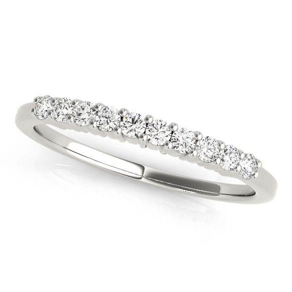 0.2 Ct Lab-Created Round Cut Libby Half Eternity Diamond Rings in 9K White Gold