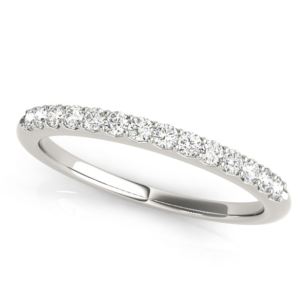 0.1 Ct Lab-Created Round Cut Triniti Three Quarter Eternity Diamond Rings in 9K White Gold