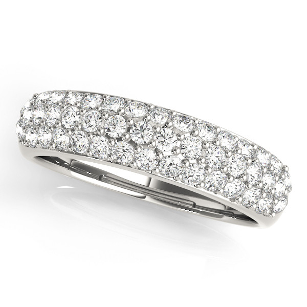 0.62 Ct Lab-Created Round Cut Gurnaaz Eternity Diamond Rings in 9K White Gold