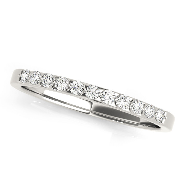 0.1 Ct Lab-Created Round Cut Cattleya Half Eternity Diamond Rings in 9K White Gold